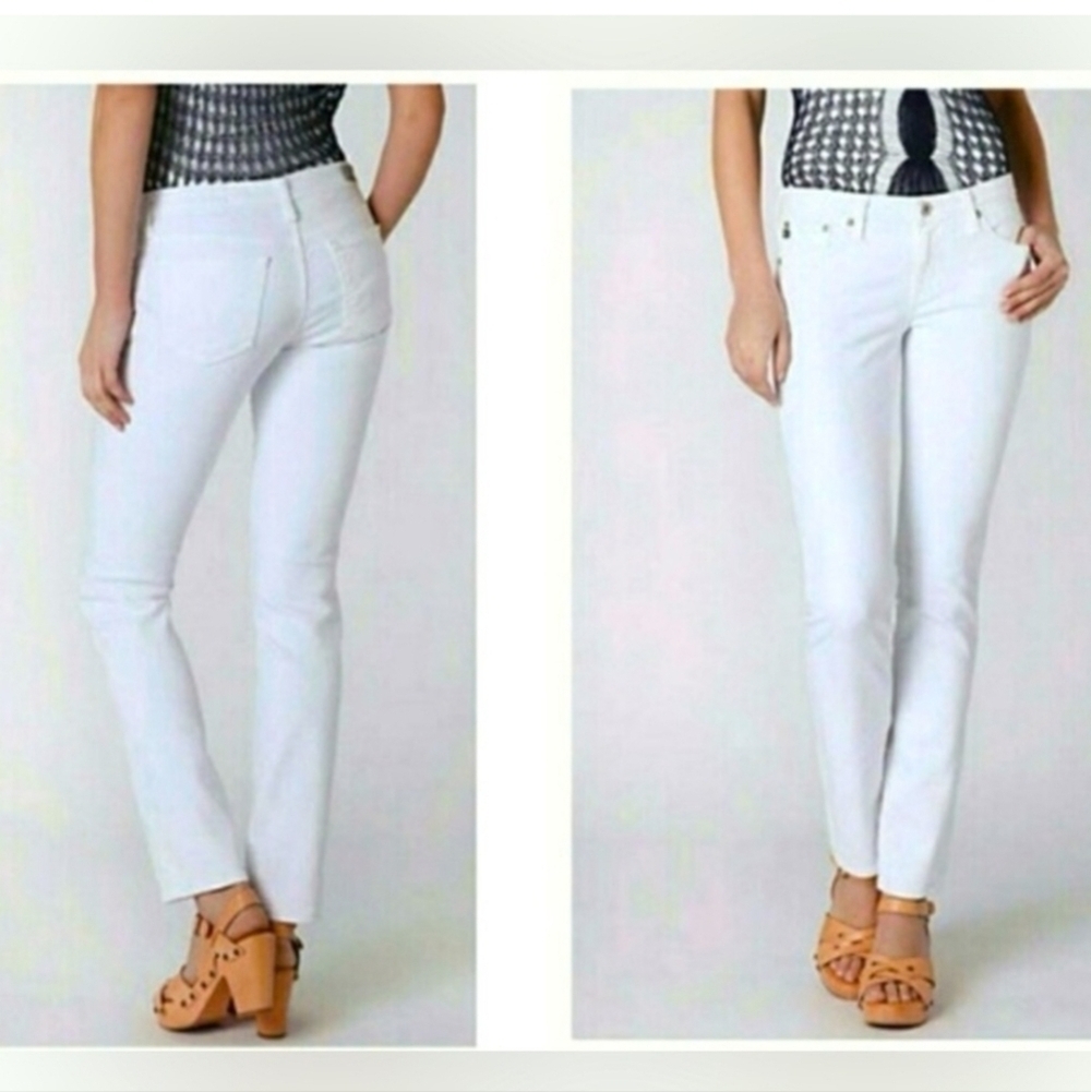 AG Adriano Goldschmied Stevie Slim Straight White Jeans Size 27